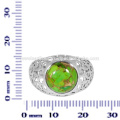 Green Copper Turquoise Gemstone 925 Sterling Silver Ring Jewelry